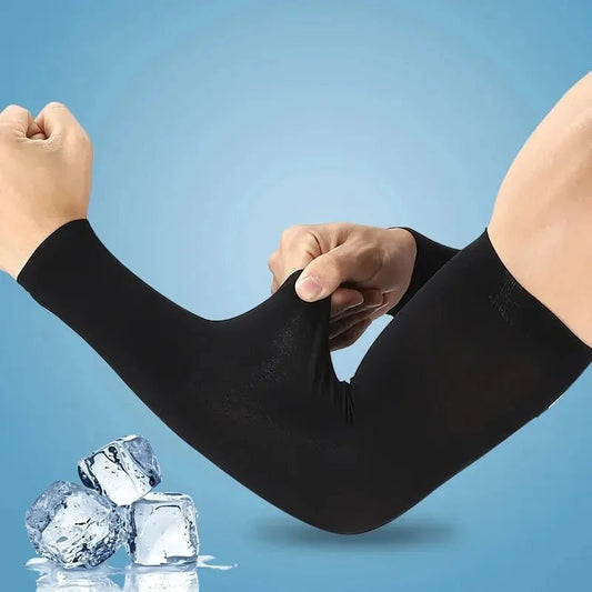 Ice Silk Sports Arm Sleeves Cycling Sun UV Protection Outdoor Travel Running Gym Fitness Cool Summer Arm Sleeves - LRNOVIDADES